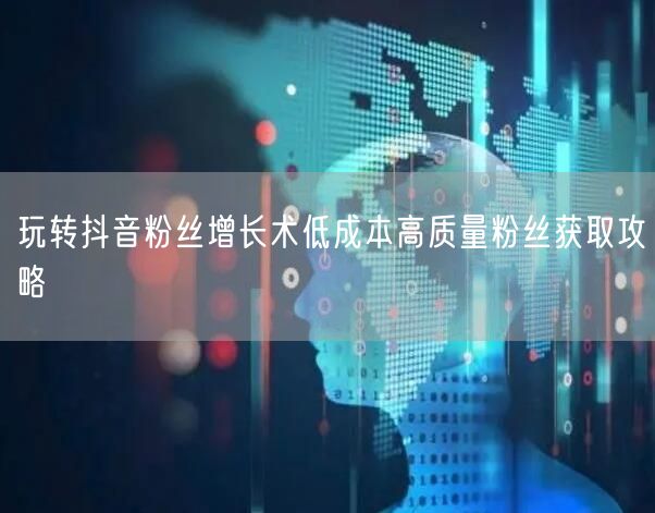 玩转抖音粉丝增长术低成本高质量粉丝获取攻略