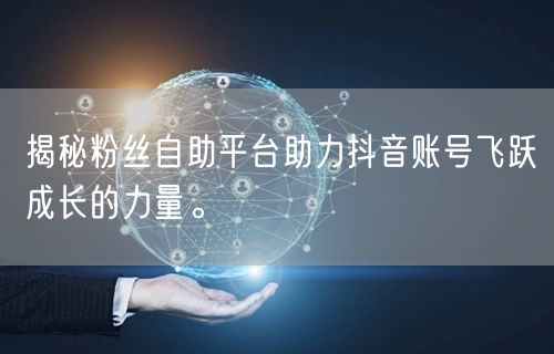 揭秘粉丝自助平台助力抖音账号飞跃成长的力量。