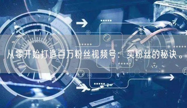 从零开始打造百万粉丝视频号：买粉丝的秘诀。
