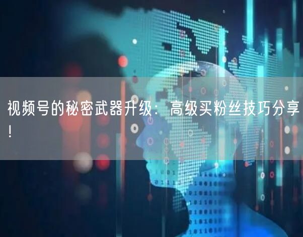 视频号的秘密武器升级：高级买粉丝技巧分享！