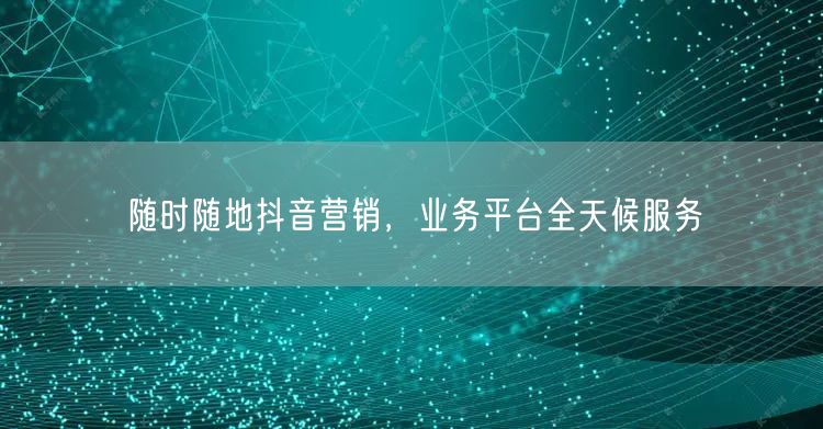 随时随地抖音营销，业务平台全天候服务
