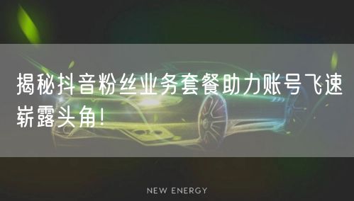 揭秘抖音粉丝业务套餐助力账号飞速崭露头角！