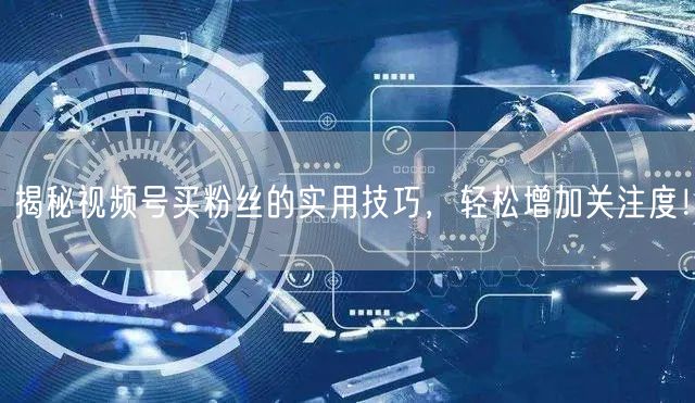 揭秘视频号买粉丝的实用技巧，轻松增加关注度！