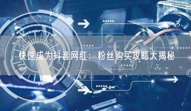 快速成为抖音网红：粉丝购买攻略大揭秘