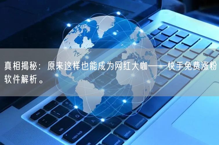 真相揭秘：原来这样也能成为网红大咖——快手免费涨粉软件解析。