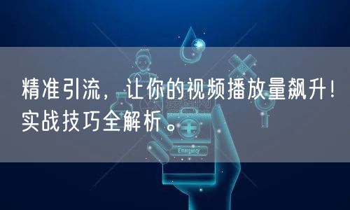 精准引流，让你的视频播放量飙升！实战技巧全解析。