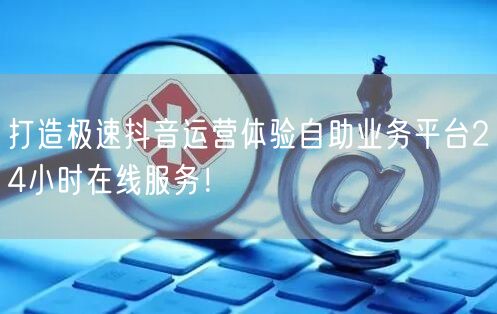 打造极速抖音运营体验自助业务平台24小时在线服务！