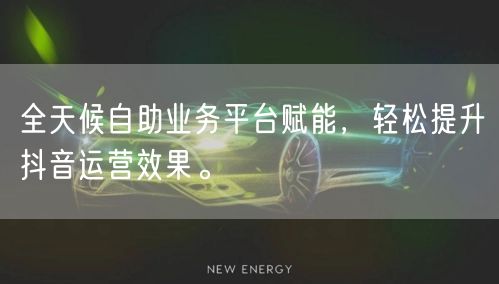 全天候自助业务平台赋能，轻松提升抖音运营效果。