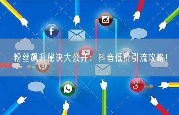 粉丝飙升秘诀大公开：抖音低价引流攻略！