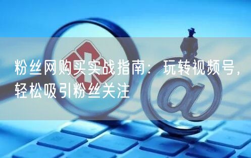 粉丝网购买实战指南:玩转视频号,轻松吸引粉丝关注