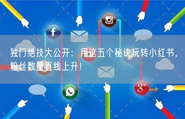独门绝技大公开:用这五个秘诀玩转小红书,粉丝数量直线上升!