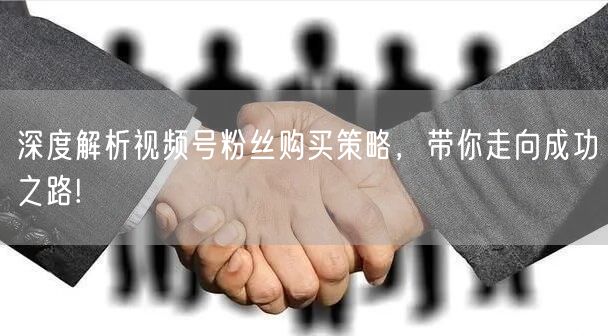 深度解析视频号粉丝购买策略，带你走向成功之路!