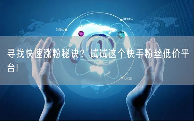 寻找快速涨粉秘诀？试试这个快手粉丝低价平台!